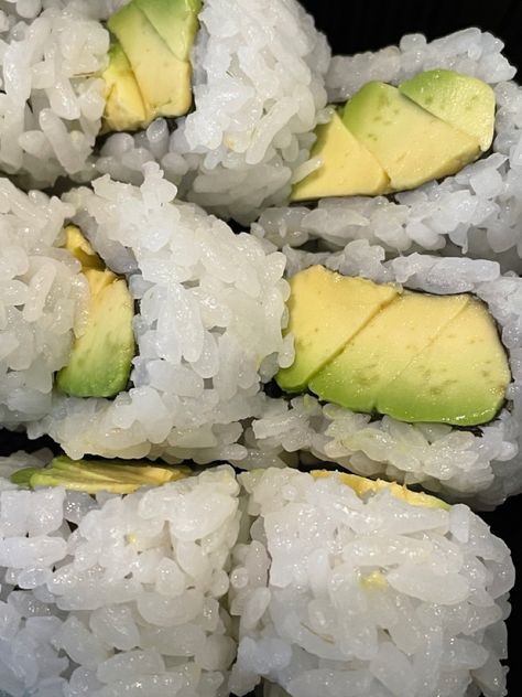 Avocado Sushi Aesthetic, Avocado Sushi Roll, Avocado Rolls, Avocado Sushi, California Rolls, Matcha Aesthetic, Avocado Roll, Sushi Cake, Always Hungry