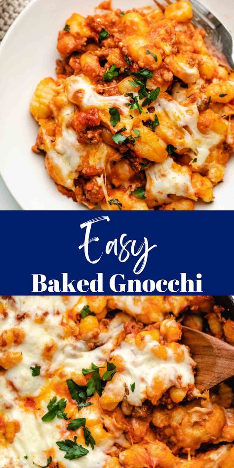 Sausage Gnocchi Bake, Easy Gnocchi Bake, Baked Ricotta Gnocchi, Meatball Gnocchi Bake, Easy Baked Gnocchi, Gnocchi Marinara Recipes, Pizza Gnocchi Bake, Gnocchi Oven Bake, Gnocchi Bake Recipes