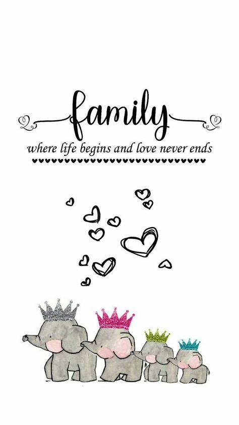 Elephant Family Drawing, Newborn Quotes, Family Wallpaper, Elephant Illustration, Mom Life Quotes, Family Drawing, I Love My Son, Drawing Quotes, Journal Writing Prompts