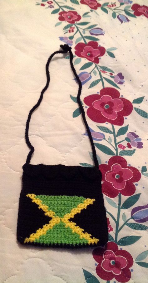 Jamaican crochet purse Jamaican Crochet, Crochet Purse, Crochet Items, Bag Crochet, Crochet Purses, Arm Candy, Crocheted Item, Small Bags, Jamaica