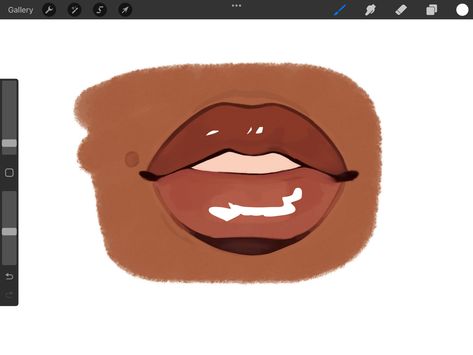 Big Lip Drawing, How To Draw Poc Lips, Drawing Black Lips, Black Lips Drawing Reference, Lip Shapes Drawing, Black Lips Drawing, Female Lips Drawing, Lips Tutorial Drawing, Anime Character Design References