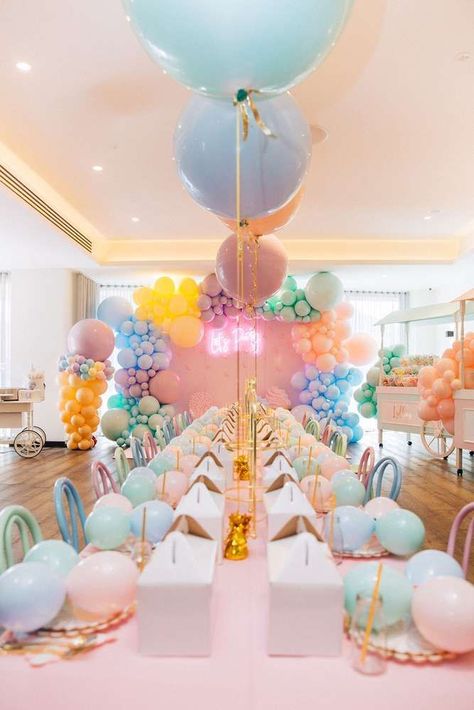 WOW!! The table settings at this ice cream birthday party will blow your mind!! See more party ideas and share yours at CatchMyParty.com #catchmyparty #partyideas #icecreamparty #girlbirthdayparty #pastelparty #tablesettings #balloondecorations Cream Birthday Party, Pastel Birthday, Ice Cream Birthday Party, Pastel Party, Birthday Inspo, Birthday Party Theme Decorations, Ice Cream Birthday, Table Set Up, Ice Cream Party