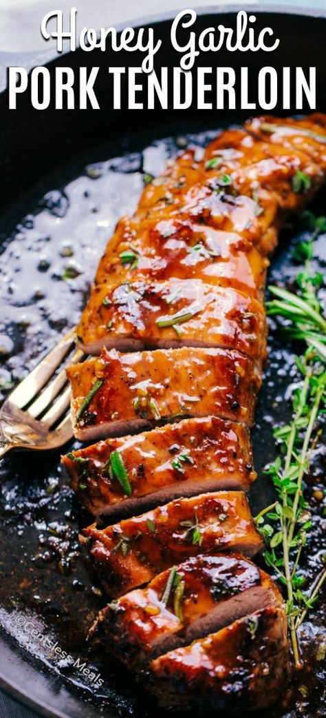 Honey Garlic Pork Tenderloin, Garlic Pork Tenderloin, Honey Garlic Pork, Roasted Pork Tenderloin, Roasted Pork Tenderloins, Pork Fillet, Pork Loin Recipes, Honey Garlic Sauce, Pork Dinner