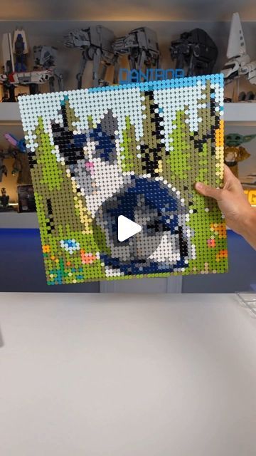 Danibob Studios on Instagram: "Turn your pictures into LEGO! I used Lego art remix to get the parts list and this was my first time ever doing a custom LEGO mosaic! I was pleased at how it turned out, but man that's a lot of pieces! 

#legoart #legocat #legomosaic #legofan #catmom #diy #howtolego #legopicture #cats #catlover" Lego Dots Board, Lego Dots Mosaic, Lego Wall Art Olivia, Lego Mosaic Portraits, Stepping On Lego Meme, Lego Mosaic, Lego Pictures, Custom Lego, Lego Art