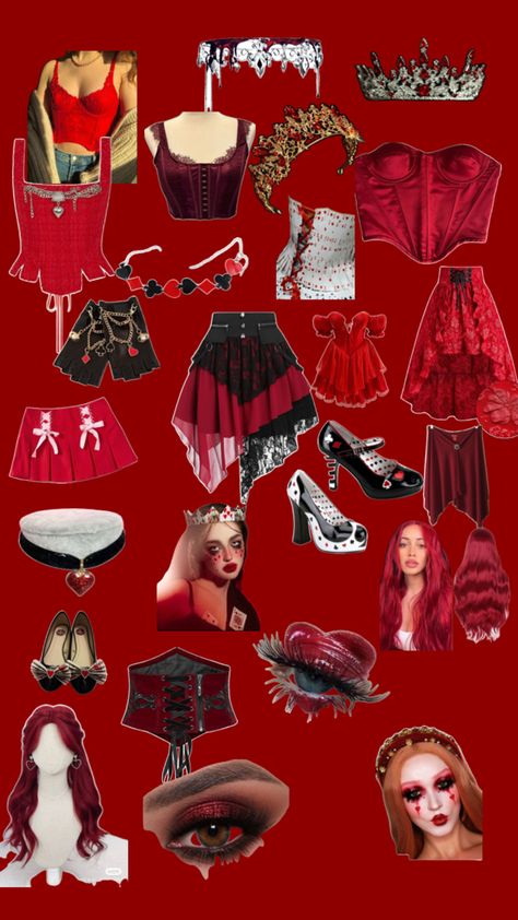 Red corset. Cards Queen Of Hearts Costume Ideas, Heart Costume, Queen Of Hearts Costume, The Red Queen, Red Queen, Queen Of Hearts, Costume Ideas, Queen, Halloween