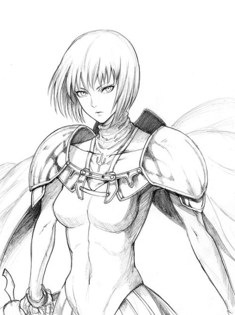 Claire Clare Claymore, Claymore Anime, Anime Knight, Character Inspiration Male, Graphic Poster Art, Amazing Drawings, Anime Tattoos, Cute Anime Pics, Anime Fanart