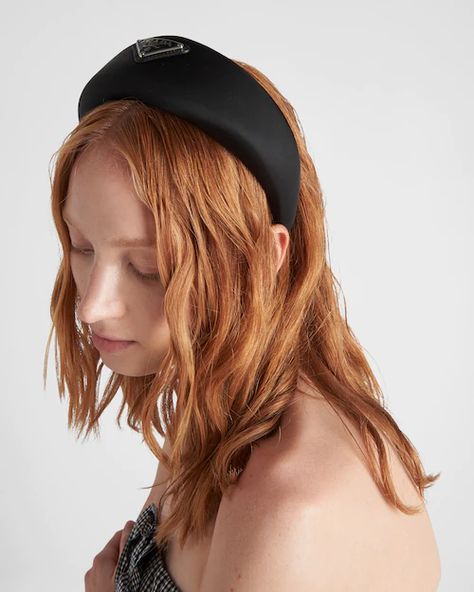 Black Re-Nylon headband | Prada Headband Prada, Prada Headband, Plastic Trash, Prada Collection, Brand Shoot, Headband Outfit, Winter Photoshoot, Ocean Fishing, Fishing Nets