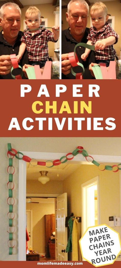 Paper Chain On Christmas Tree, Christmas Paper Chains For Kids, Chain Garland Christmas, Christmas Tree Paper Chain Garland, Advent Paper Chain, Paper Links Chain Christmas, Christmas Paper Chain, Paper Chain Garland, Christmas Paper Chains