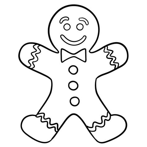 Ginger Bread Drawings, Gingerbread Drawing Easy, Ginger Bread Pattern, Gingerbread Man Drawing Easy, How To Draw Gingerbread Man, Christmas Gingerbread Drawing, Gingerbread Sketch, Gingerbread Cookie Drawing, How To Draw A Gingerbread Man