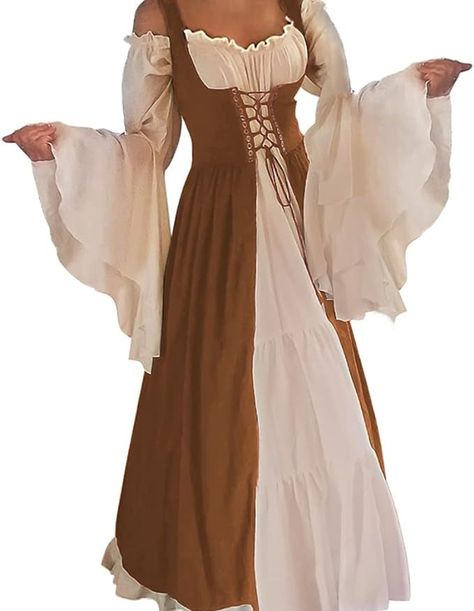 Amazon.com: Abaowedding Womens's Medieval Renaissance Costume Cosplay Over Dress : Clothing, Shoes & Jewelry Masquerade Party Dresses, Fair Outfits, Fest Outfits, Chemise Dress, 파티 드레��스, Over Dress, Medieval Costume, Medieval Dress, Stunning Gowns