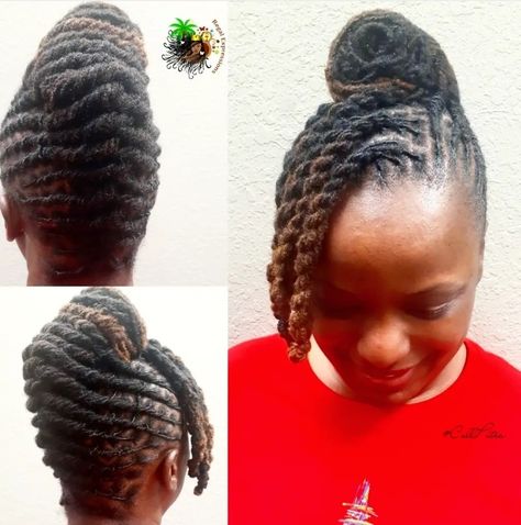 French Roll Loc Style, Barrel Rolls Locs Women, Locs Women, African Hair Salon, Female Dreadlocks Styles, Dreads Short Hair, Lock Styles, Dreadlocks Styles, Short Dreadlocks Styles