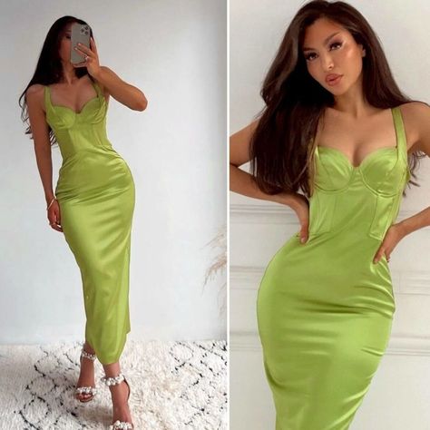 I just added a new item to eBay, NEW Blogger Fave Viral Zara Lime Green Bustier Corset Push Up Satin Midi Dress! #eBay #eBaySeller Zara Maxi Dress, Wrap Shirt Dress, Black Short Sleeve Dress, Pink Bodycon Dresses, Mauve Dress, V Neck Midi Dress, Mini Slip Dress, Satin Midi Dress, Polka Dress