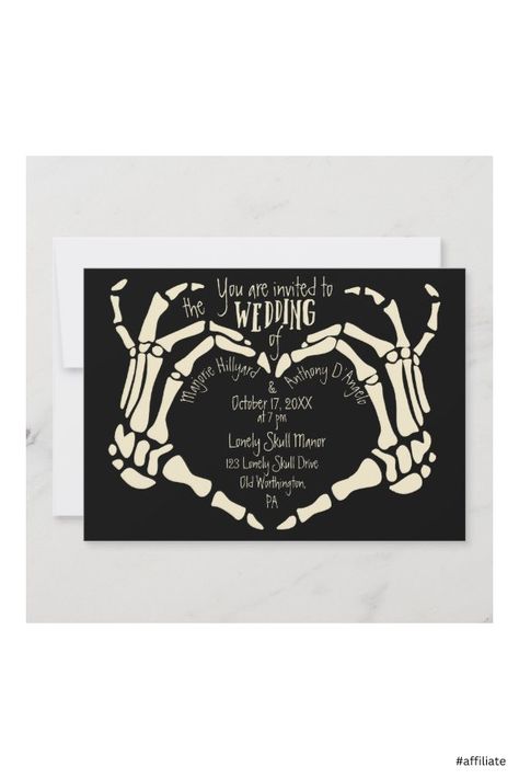 Hands Creepy, Invitations Ideas, Goth Wedding, Ideas Food, Skeleton Hands, Card Wedding, Halloween Party Decor, You Are Invited, Wedding Cards