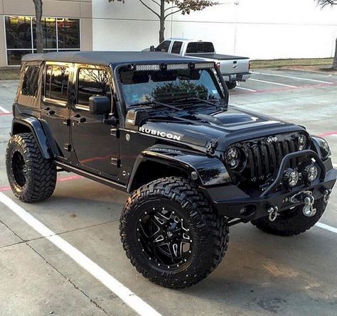 Black Jeep Wrangler Unlimited, Black Jeep Wrangler, Jeep Wheels, Badass Jeep, Jeep Photos, Cars Jeep, Custom Jeep Wrangler, Black Jeep, Jeep Wrangler Sahara