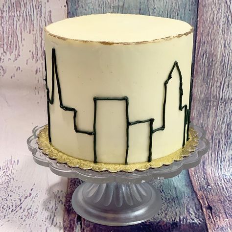 Architecture Cake, Building Cake, City Cake, Moving To Chicago, Birthday Party Treats, Chicago City, Party Treats, Sheet Cake, Buttercream Cake