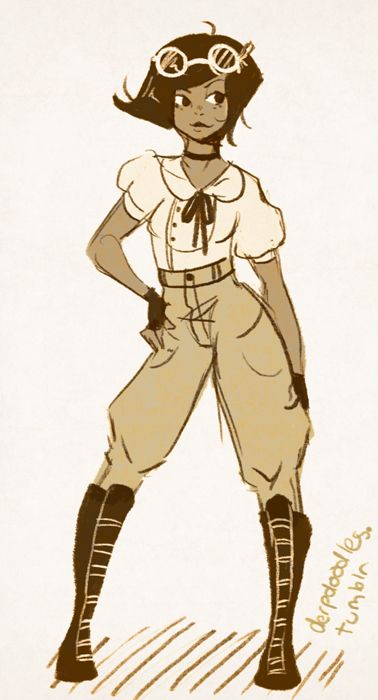 AVIATOR PANTS by ~LunaMiel on deviantART Aviator Character Design, Steampunk Aviator, Steampunk Scientist Character Design, Steampunk Goggles Drawing Reference, Diesel Punk Character Design, Steampunk Cowgirl Character Design, Pirate Character Design Girl, Steampunk Outfits Women, Casual Steampunk