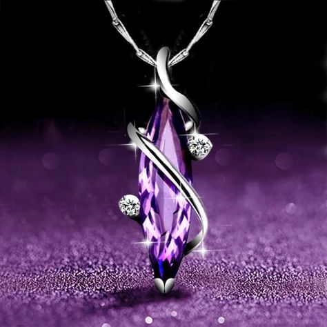 Just found this amazing item on AliExpress. Check it out! $0.99 79％ Off | Huitan Aesthetic Purple CZ Women's Necklace Marquise/Square/Water Drop/Flower Pendant Luxury Fashion Female Wedding Jewelry 2021 Purple Necklace, Luxury Necklace, Chic Gifts, Chain Fashion, Flower Pendant Necklace, Birthstone Pendant, Geometric Pendant, Lovely Necklace, Amethyst Necklace