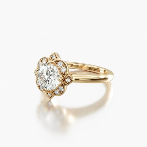 Antique Engagement Rings Victorian Gold, Simple Vintage Style Engagement Rings, Round Diamond Ring With Halo, Vintage Engagement Rings Floral, Vintage Engagement Ring And Wedding Band, Round 1 Carat Engagement Ring, Women’s Engagement Rings, Unique Circle Engagement Rings, Floral Inspired Engagement Rings