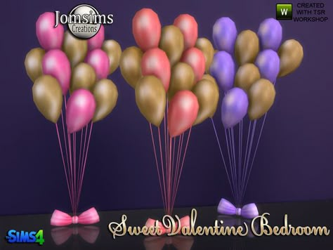 sweet valentine balloons deco by JomSims Party Ballons, Sims 4 Kitchen, Valentines Balloons, Sims 4 Cc Folder, Sims 4 Gameplay, Sims 4 Teen, Sims 4 Cc Furniture, Sims 4 Collections, Sims 4 Mods Clothes