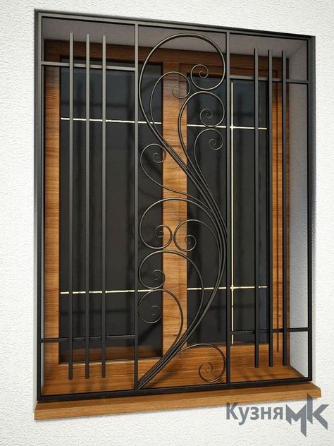 Iron Window Grill, Pintu Interior, Modern Window Grill, Home Window Grill Design, Window Grill Design Modern, House Window Design, Window Bars, Metal Doors Design, Steel Door Design