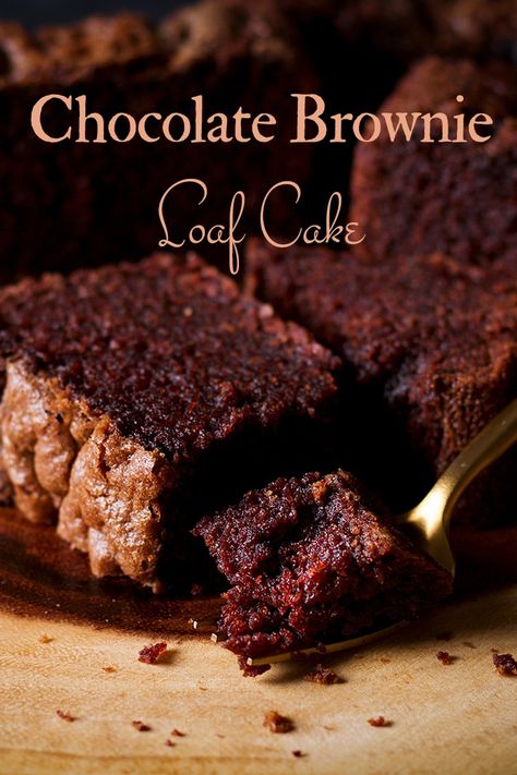 This chocolate loaf cake is a delicious cross between chocolate cake and fudge brownie. This simple cake is soft, tender, and deeply chocolate. #chocolate #cake #brownie #loaf #loafcake #chocolatecake #fudge | ofbatteranddough.com Brownie Loaf, Chocolate Chocolate Cake, Fudgy Cake, Chocolate Loaf, Cake Brownie, Chocolate Loaf Cake, Chocolate Brownie Cake, Loaf Cake Recipes, Fudge Brownie