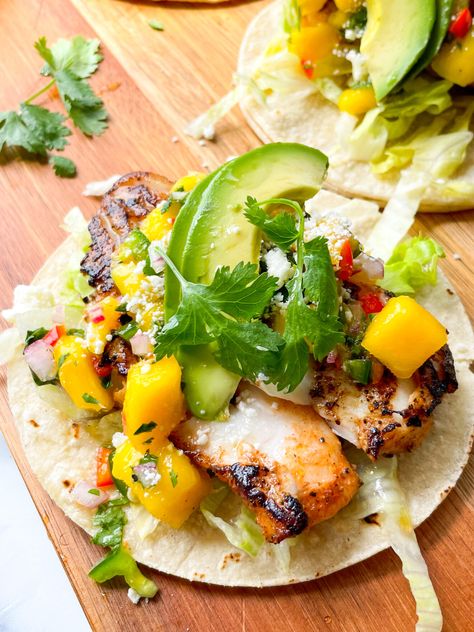 Jerk Fish Tacos, Jerk Seafood, Jerk Fish Recipe, Jerk Tacos, Halibut Fish Tacos, Jerk Fish, Seared Fish, Easy Taco Recipes, Fish Taco