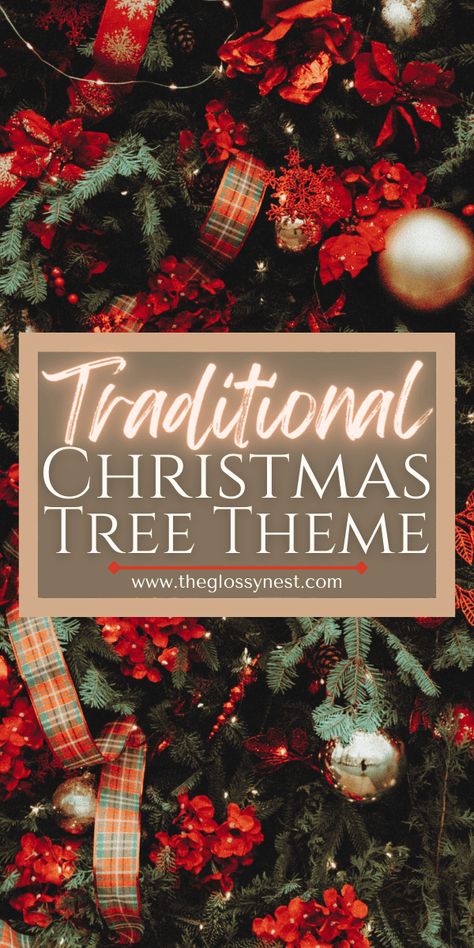 Love a Christmas look of red, green & tartan plaids? Use these traditional Christmas tree ideas for a classic, English inspired look! Decorate your tree with traditional Christmas colors of red, green, gold, silver, white & blue. Use bows, baubles, beads, burlap, colored lights, collar, candles, garland, no ribbon, ornaments, oranges, red tartan plaid, skirt, start & topper on a classic Christmas tree. Simple, easy, DIY, Victorian, British & European inspired Christmas tree decorating ideas. Christmas Tree Themes Colors Red, Christmas Tree Colored Lights, Traditional Christmas Tree Ideas, Green Christmas Tree Decorations, Red And Gold Christmas Tree, Gold Christmas Tree Decorations, Plaid Christmas Decor, Ribbon Ornaments, Colored Lights