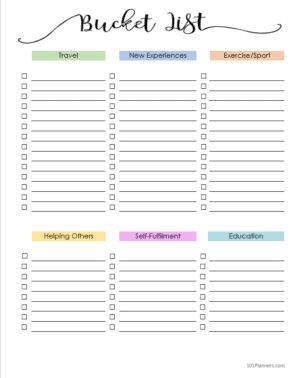 Bucket List Printable Bucket List Template, Bucket List Template Free Printable, Family Bucket List Printable, Free Printable Bucket List, Bullet Journal Meal Plan, Bucket List Template, Budget Sheet Template, Printable Bucket List, Perfect Bucket List