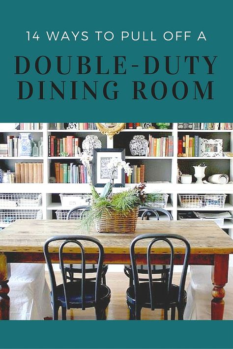 You can make your dining room more functional by using the space wisely. These design ideas will help you make your dining room more inviting and usable. Dining Table Not Centered In Room, Office Dining Room Ideas, Dining Room Functional, Shelving Ideas Dining Room, Undining Room Decor, Dining Room Work Space Combo, Dining Room For Entertaining, Relaxed Dining Room Ideas, Different Dining Room Ideas