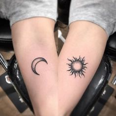 Tato Artist, Anime Tato, Tato Art, Simple Tato, Sun And Moon Tattoos, Cousin Tattoos, Casserole Breakfast, Moon Sun Tattoo, Moon Tattoos