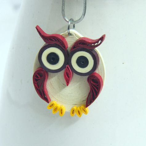 Crafts Room Ideas, Quilled Owl, Quilling Keychains, Quilling Images, Quilling Necklace, Paper Quilling Earrings, Quilling Animals, Free Crafts, Paper Quilling Cards