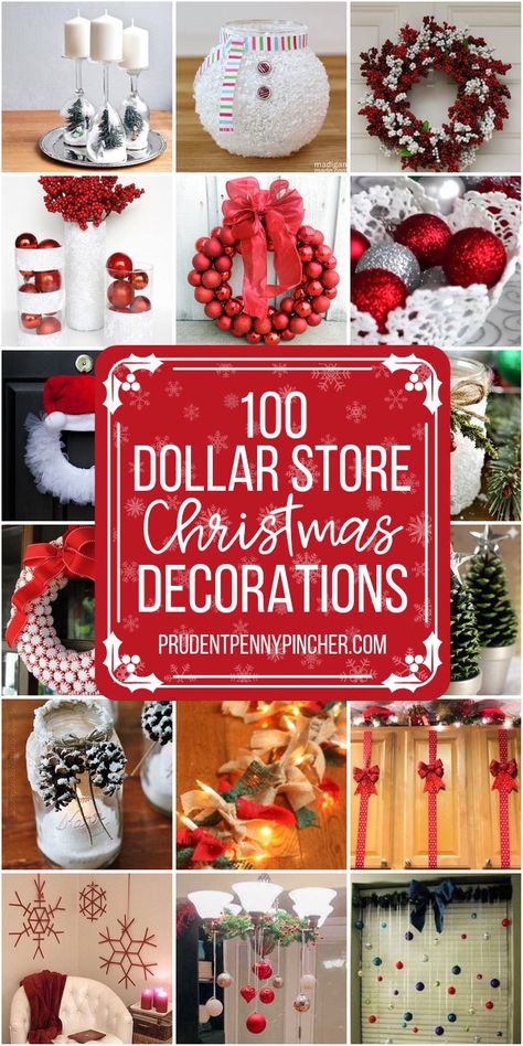 100 Dollar Store DIY Christmas Decorations #Christmas #ChristmasDecor #DIYChristmasDecor #DollarTree #DollarStore #ChristmasDecorations #ChristmasCrafts #ChristmasCenterpieces Store Christmas Decorations, Dollar Store Diy Christmas, Dollar Store Christmas Decor, Dollar Store Christmas Decorations, Dollar Tree Christmas Decor, Dollar Store Christmas Crafts, Valentines Crafts, Dollar Store Christmas, Dekor Diy