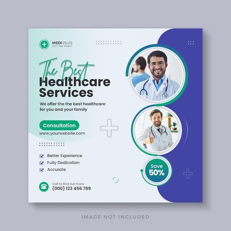 Medical healthcare social media post and... | Premium Psd #Freepik #psd #banner #flyer #business #design Healthcare Social Media, Medical Posters, Health Post, Facebook Cover Template, Social Media Poster, Social Media Design Inspiration, Banner Template Design, Social Media Facebook, Social Media Banner