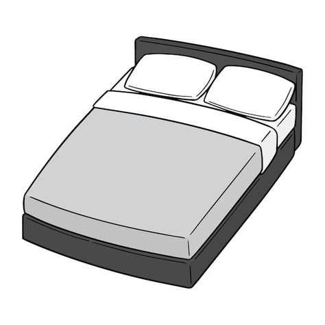 Bed Base Drawing, Bed Vector Illustration, Simple Bed Drawing, Bed Art Drawing, Bed Cartoon Drawing, Bed Drawing Sketches, How To Draw A Bed, Bed Drawing Easy, Bed Drawing Reference