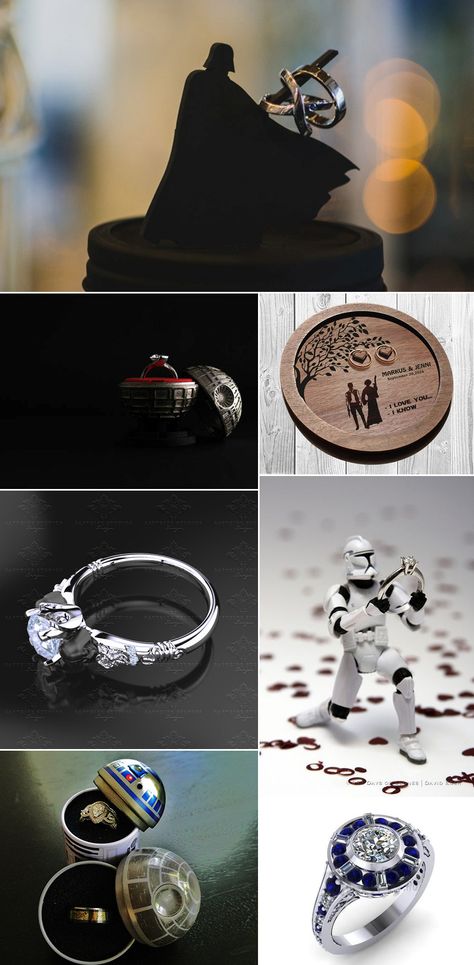 Star Wars Proposal, Star Wars Wedding Ring, Boda Star Wars, Star Wars Inspired Wedding, Wedding Star Wars, Star Wars Rings, Star Wars Wedding Ideas, Star Wars Themed Wedding, Star Wars Ring