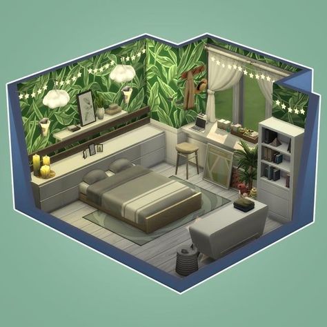 Game Bedroom Ideas, Sims 4 Loft, Sims 4 Houses Layout, Sims Freeplay Houses, Sims 4 Bedroom, Sims 4 House Plans, Sims 4 House Building, Sims 4 House Design, Sims Building