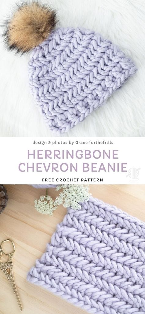 Interesting and Fun Crochet Beanies - Chunky Beanie Crochet Pattern, Crochet Slouchy Beanie Pattern, Crochet Hats Free Pattern Ladies, Beanie Free Crochet Pattern, Crochet Cat Beanie, Crochet Tutorial For Beginners, Bulky Yarn Crochet, Chunky Crochet Hat, Beanie Pattern Free