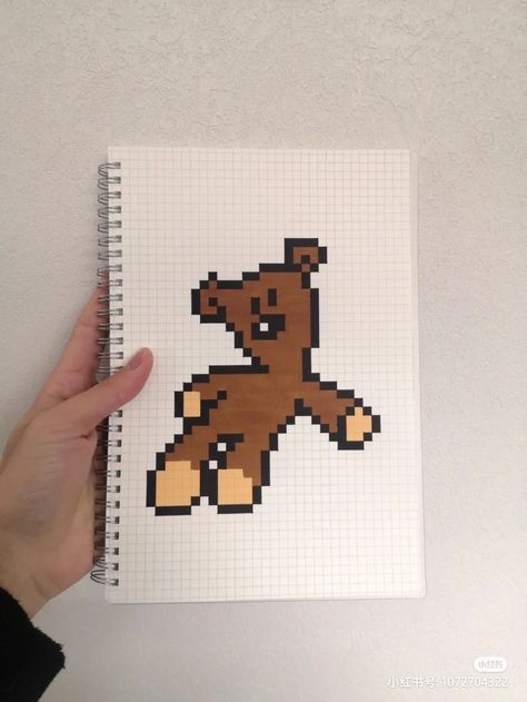 Desain Buklet, Graph Paper Drawings, Easy Pixel Art, Pixel Art Templates, Pixel Drawing, 강아지 그림, Pixel Art Grid, Pix Art, Graph Paper Art