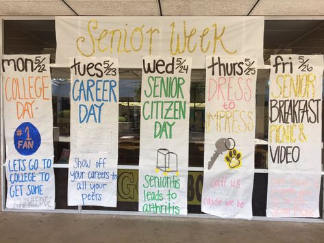 High School Ideas Events, Spirit School Ideas, Senior Week Themes, Senior Week Ideas High School, Senior Theme Ideas, Student Council Ideas Activities, Senior Class Activities, Senior Year Activities Ideas, Spirit Week Themes Highschool