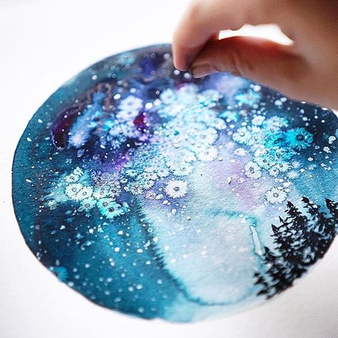 Salt Watercolor, Galaxy Watercolor, Salt Painting, Let's Make Art, Watercolor Beginner, Watercolor Kit, Watercolor Tutorial, Learn Watercolor, Watercolor Tips