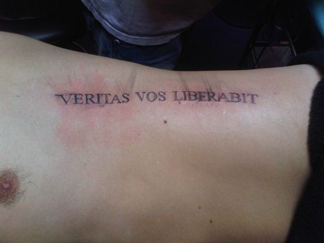 The truth shall set you free Veritas Vos Liberabit Tattoo, The Truth Will Set You Free Tattoo, Truth Tattoo, Family Quotes Tattoos, Free Printable Flash Cards, Gambling Quotes, Tattoo Quotes For Women, Unique Quotes, Free Tattoo