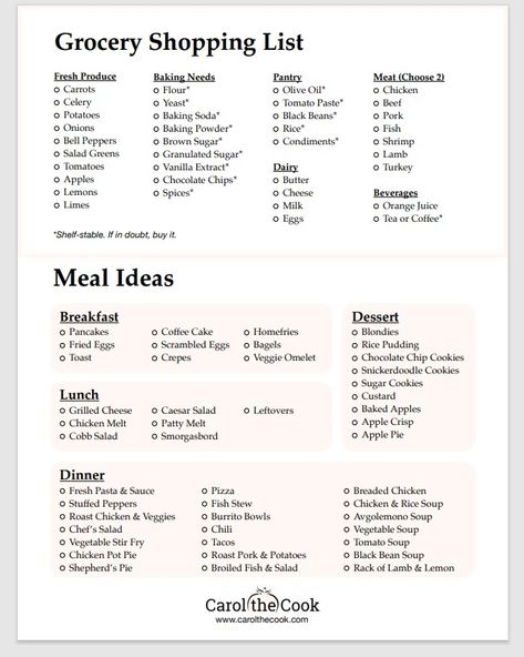 Capsule Grocery List, Almond Daughter Grocery List, Basic Grocery List For One, Cheap Grocery List For One, Weekly Grocery List On A Budget, Healthy Grocery List On A Budget, Meal Grocery List, Basic Grocery List, Almond Daughter