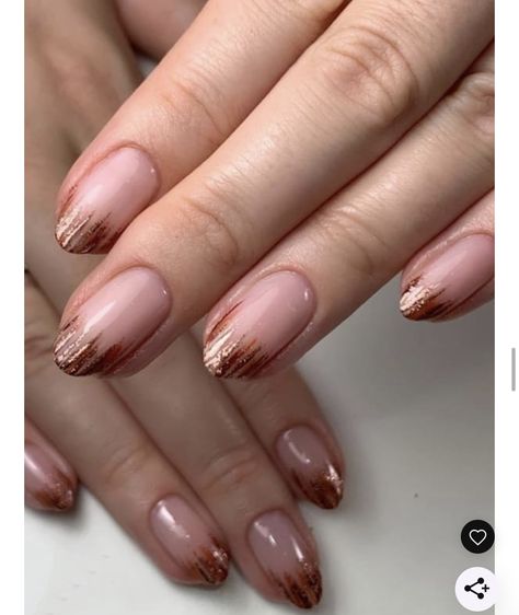 Gel Nails Ideas Short Autumn, Autumn Nails Short French Tip, Autumnal French Tip Nails, Fall French Tip Nail Designs, Glitter Autumn Nails, November Nails French Tip, Subtle Thanksgiving Nails, Autumn French Tips, Abstract Lines Nails