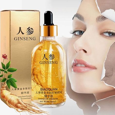 😱🌟 68 but looking 38? Discover our Ginseng Anti-Wrinkle Essence! 🌱💫 Real ginseng & gold leaf for age-defying skin! 🥰💃 Absorbs fast, non-sticky! 🌟✨ Click... | By Anchor point-USA Ginseng Essence Water, Ginseng Essence, Face Essence, Essence Water, Shrink Pores, Improve Skin Elasticity, Facial Toner, Sagging Skin, Blackhead Remover