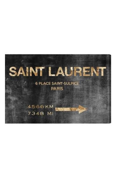 - Oliver Gal 'Saint-Sulpice Road' Canvas Wall Art, $119–$250 Salem Virginia, Gal Fashion, Glam Modern, Glam Wall Art, Gold Canvas, Black Wall Art, Modern Wall Art Canvas, Road Sign, California Art