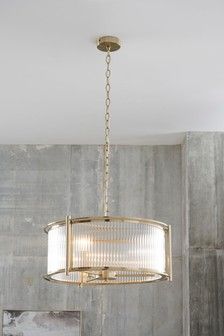 Reeded Glass, Brass Ceiling Light, Lounge Lighting, Fancy Lights, 3 Light Chandelier, Living Room Ceiling, Interior Modern, Chandelier Design, Brass Lighting