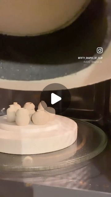 Tilly Slight on Instagram: "Microwave firing for my miniature pottery! Okay let’s try that reel again, this time with the 🎶😅 Here is the process for how I fire my miniature ceramic vessels! Next they get glazed and fired again 🔥⏲️ I have a new set of mini pots coming soon to my website, so keep your eyes peeled for news very soon!  . . . . #potteryreels #ceramicreels #ceramicvideo #microwavekiln #potteryvideo #miniaturepots #minipots #smallpots #ceramicart #ceramicstudio #potterystudio #potterylove #bisquit" Microwave Kiln Pottery, Microwave Pottery, Ceramic Miniatures, Microwave Kiln, Miniature Pottery, Ceramic Vessels, Pottery Videos, Ceramic Studio, Ceramic Vessel