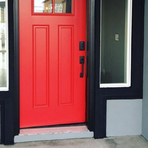 Entry Door Colors, Painting Basement Floors, Red Door House, Metallic Paint Colors, Stucco Colors, Front Entry Door, Red Paint Colors, Red Front Door, Paint Color Chart