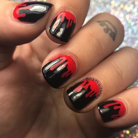 Goth Nails For Men, Halloween Men Nails, Mens Halloween Nails, Red Nails Men, Halloween Nails For Men, Boys Nails Ideas, Halloween Nails Men, Blood Drop Nails, Men Nails Design