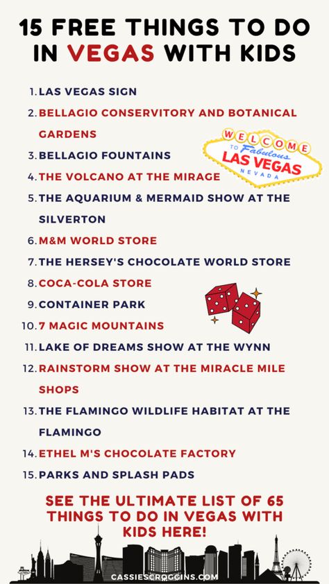 Headed on a family vacation to Las Vegas but don't know what kid friendly activities to do? This is the ultimate list of the best things to do in Vegas with kids! With lists of toddler friendly activities, free activities, and things to do with older kids too, this list has it all! From the best kid friendly shows to the best Vegas hotels for families, be sure to check out this list before your next family Vegas trip! #cassiescroggins #lasvegas #travel Bucket List Las Vegas, Free Vegas Activities, Family Fun In Las Vegas, Family Things To Do In Las Vegas, Las Vegas For Families, Las Vegas With Toddler, Family Friendly Las Vegas Things To Do, Las Vegas Kids Things To Do, Las Vegas Free Things To Do